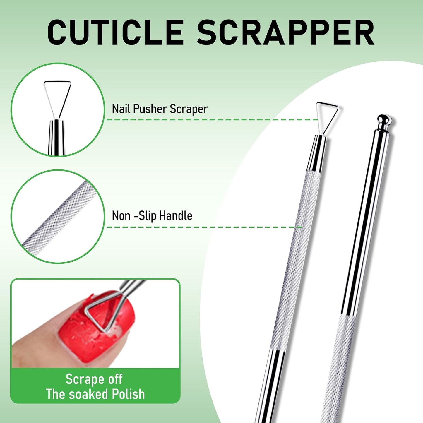 Cuticle Remover Kit, Cuticle Remover Cream, Cuticle Trimmer, Cuticle Pusher, Cuticle Nipper, Professional Cuticle Remover Tools Set, Stainless Steel Manicure Tools with 15ml Cuticle Softener