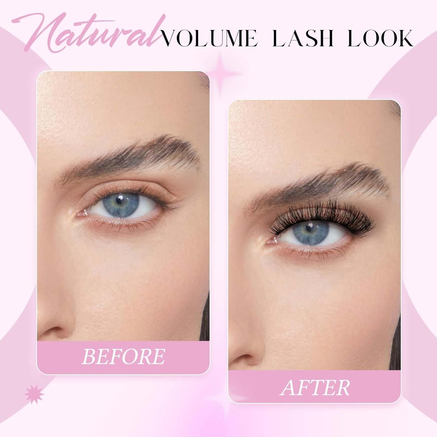 FADLASH False Eyelashes Kit Thick and Voluminous Cat Eye Lashes Wear Comfortable Fake Lashes with Thin Band 7 Pairs Lash Applicator Tool at Home, XH42