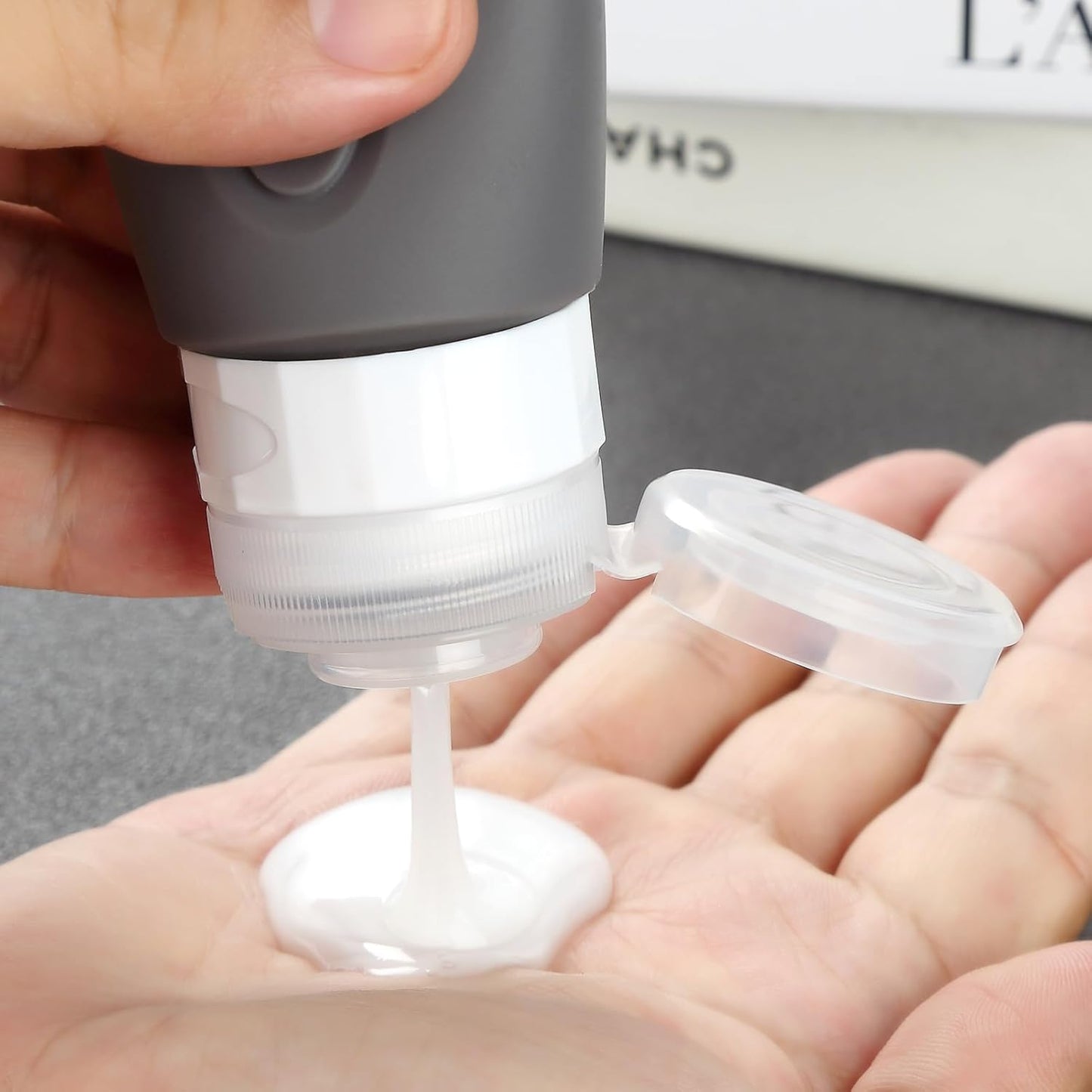 Travel Bottles for Toiletries, Tsa Approved 3oz Travel Size Containers BPA Free Leak Proof Refillable Liquid Silicone Squeezable Travel Accessories for Shampoo Conditioner Lotion (4 Pack)…