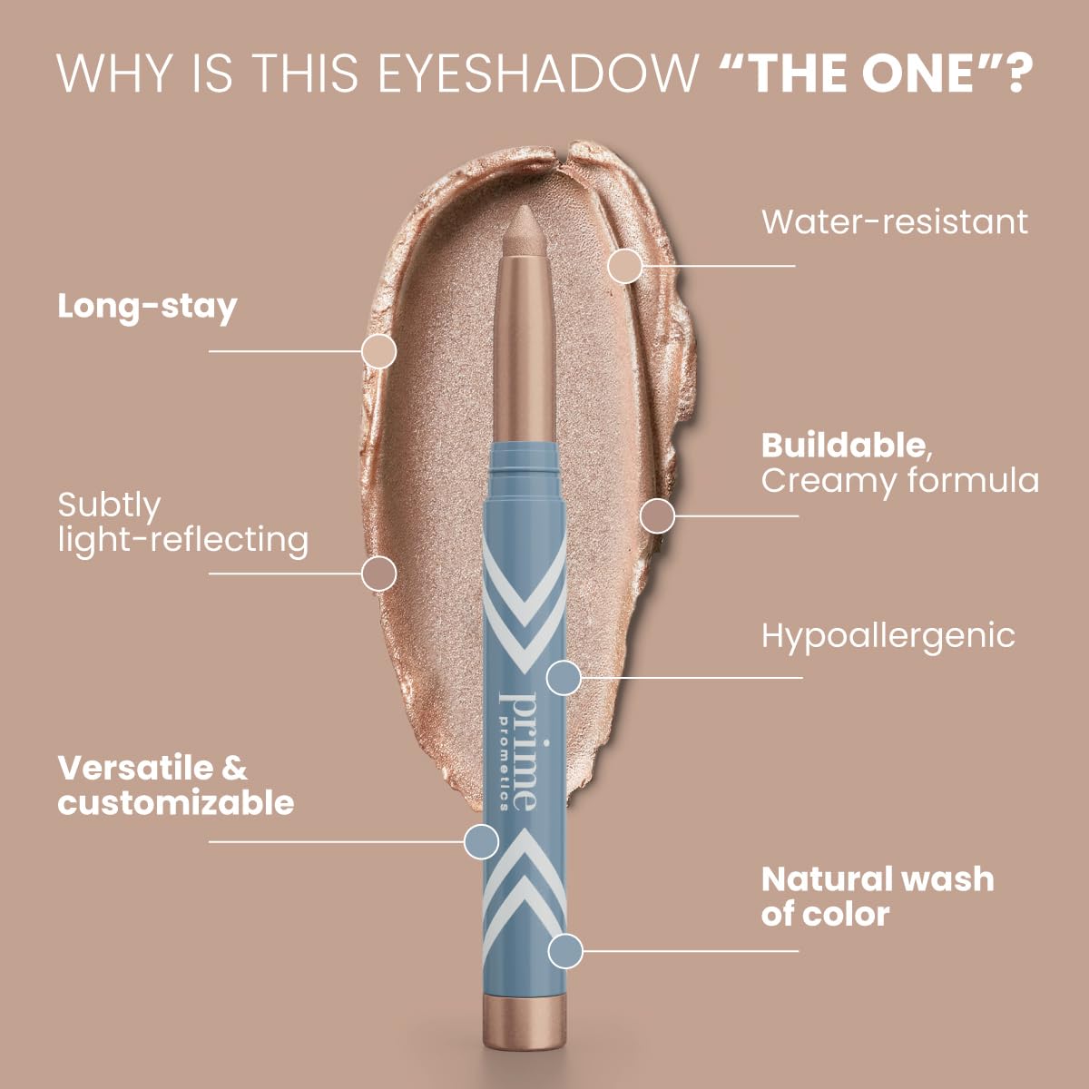 PrimeEyes Eye Brightener for Mature Women – Creamy Eye Shadow Sticks – Easy Application, Quick Eye Lift Effect – Hypoallergenic, Long Wear, Water-Resistant (Estrella)