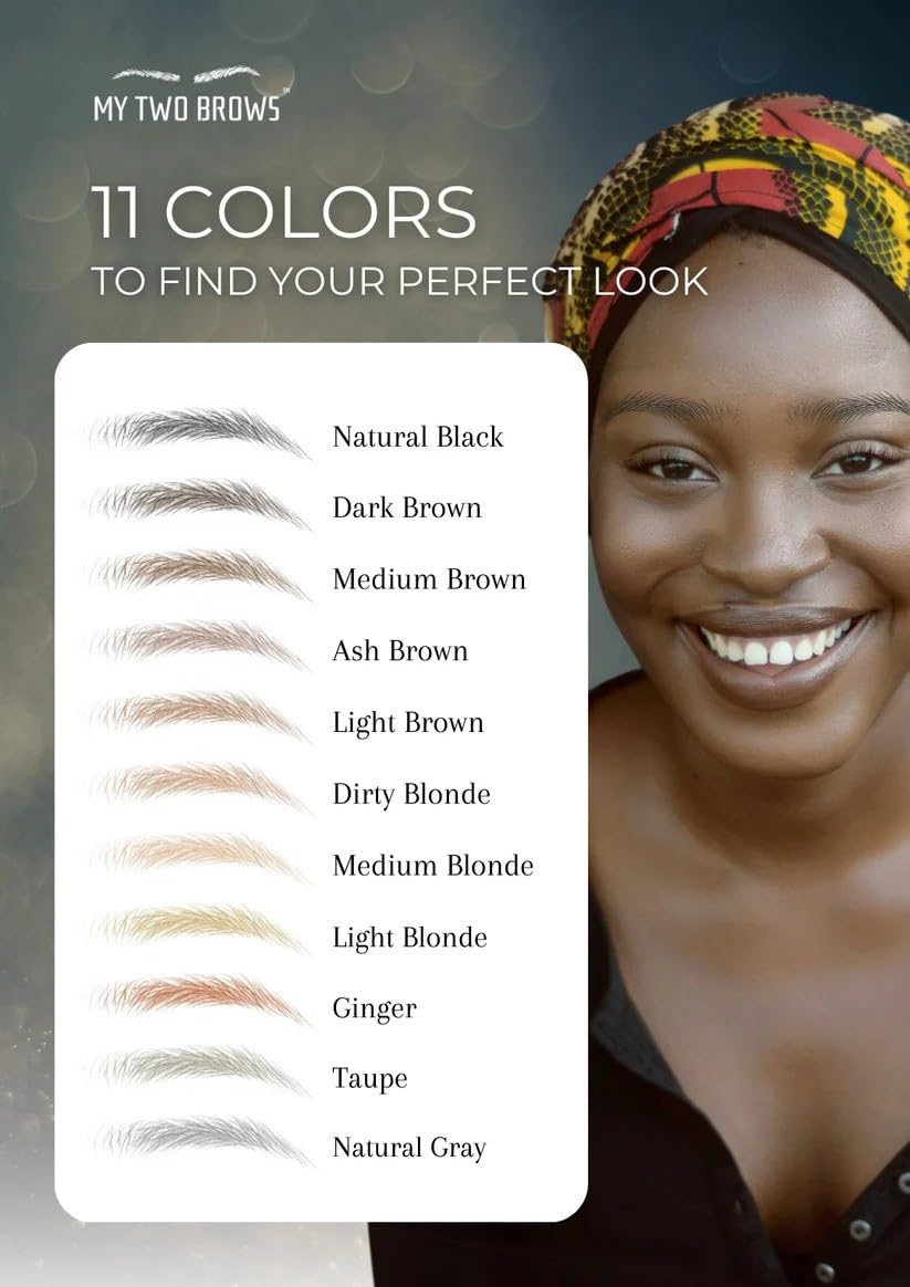 (10 pairs) Medium Blonde Temporary Eyebrow Tattoo - Small Size - Waterproof & Smudgeproof - Confident Contour Style Eyebrow Stickers - Sheet Lasts up to 30 Days - Won't Work on Existing Brows