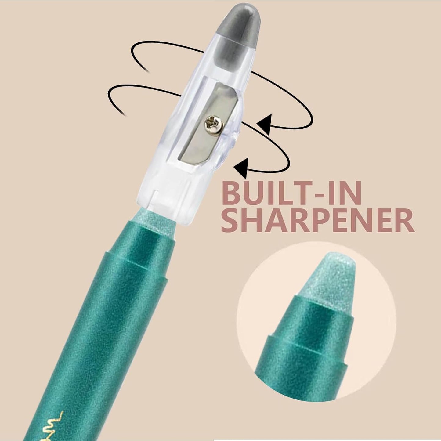 Green Eyeshadow Stick, Blendable Creamy eyeshadow Eye Brightener Stick, Waterproof Eyeshadow Pencil Long Lasting Crayon, Smooth Shimmer Eye Shadow Highlighter Eye Liner Makeup.#2 green shimmer ﻿