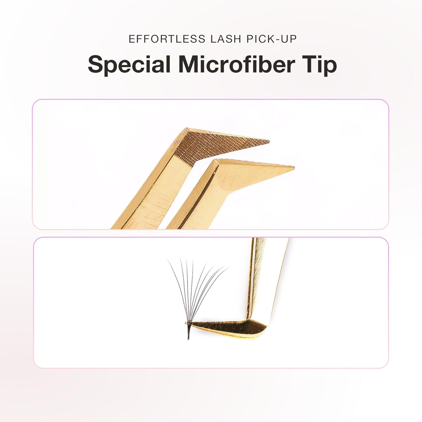 Curacoro Lash Tweezer - Professional & Precision Fiber Tip Grip Lash Tweezers for Eyelash Extensions, Multi Shapes & Purposes Tweezers for Volume, Isolation & Classic Lashes (Gold, La Classique)