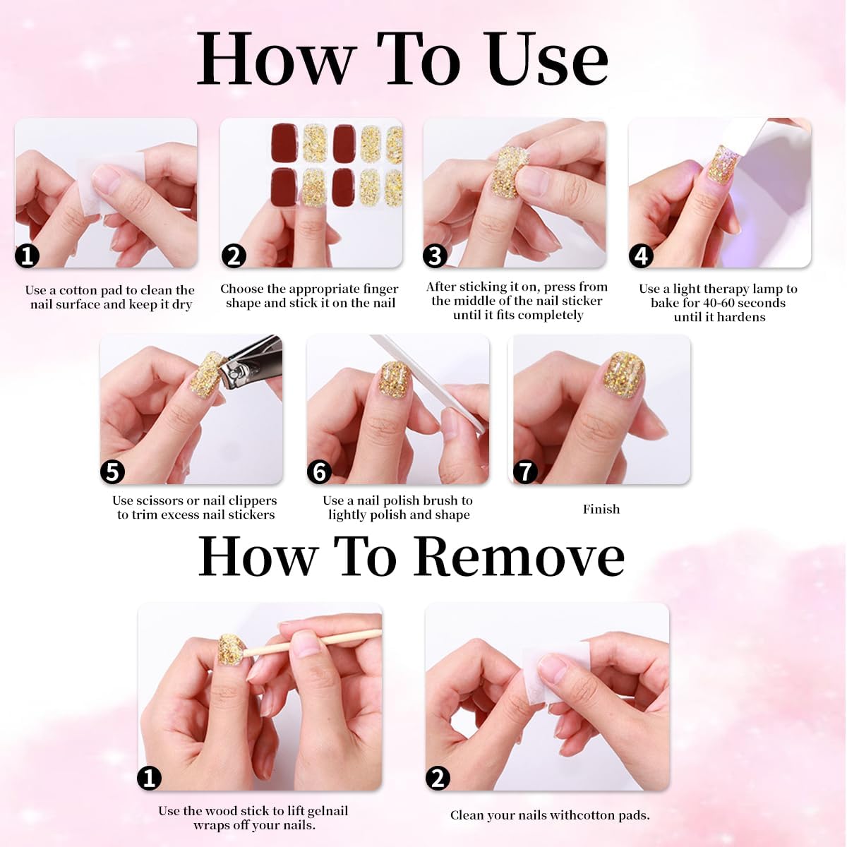 Red Semi Cured Gel Nail Strips Stickers Real Gel Polish Strips Supply 16Pcs Self-Adhesive Design Solid Color Nail Stickers for Women DIY Waterproof Manicure Kit Party Nails Decoration 1 Sheets