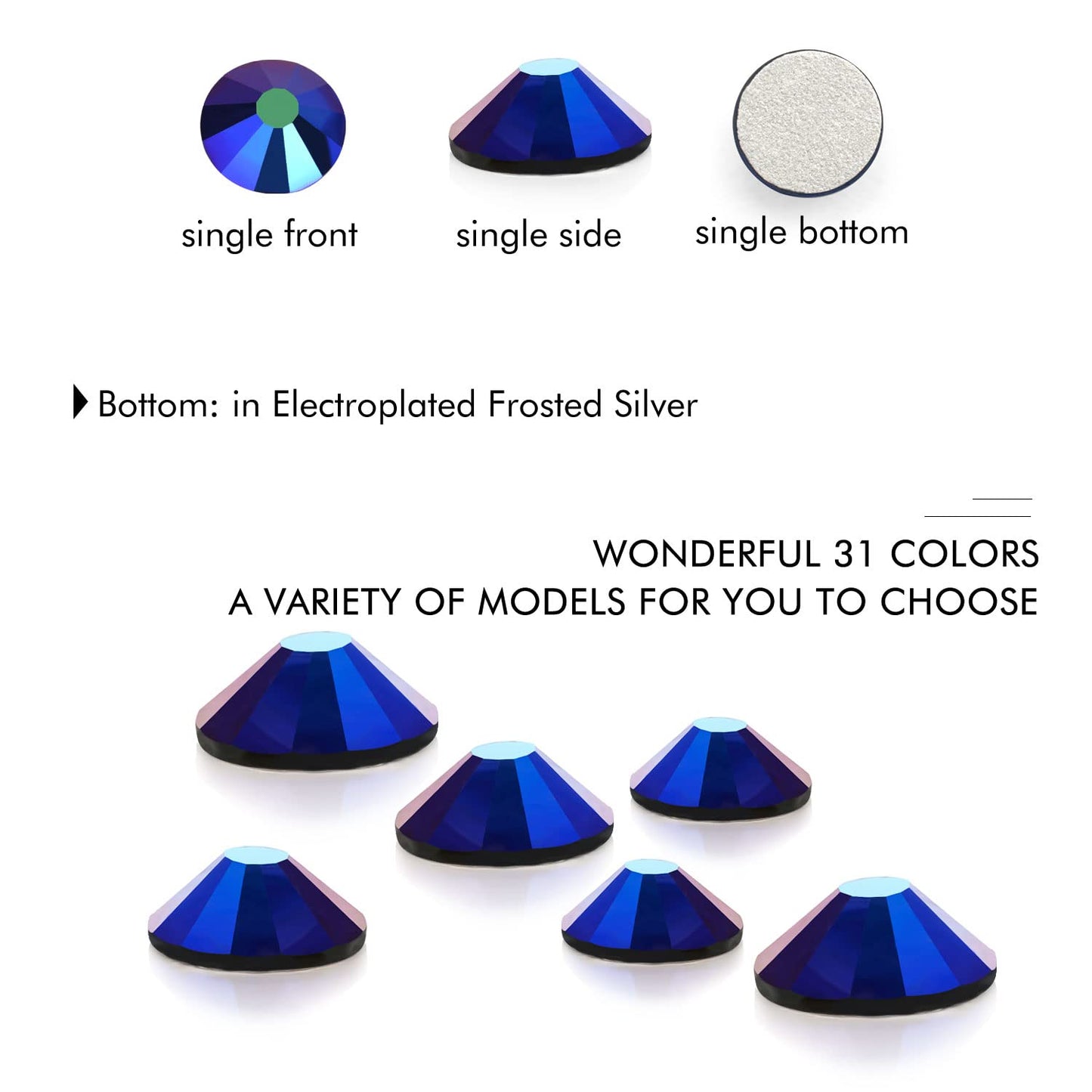 1440Pcs Jet Ab Crystal Rhinestones,Glass Flatback Rhinestones Small Gemstones for Nail Face Makeup Art Crafts Clothes Decoration -(SS10,2.8mm,Jet Ab)