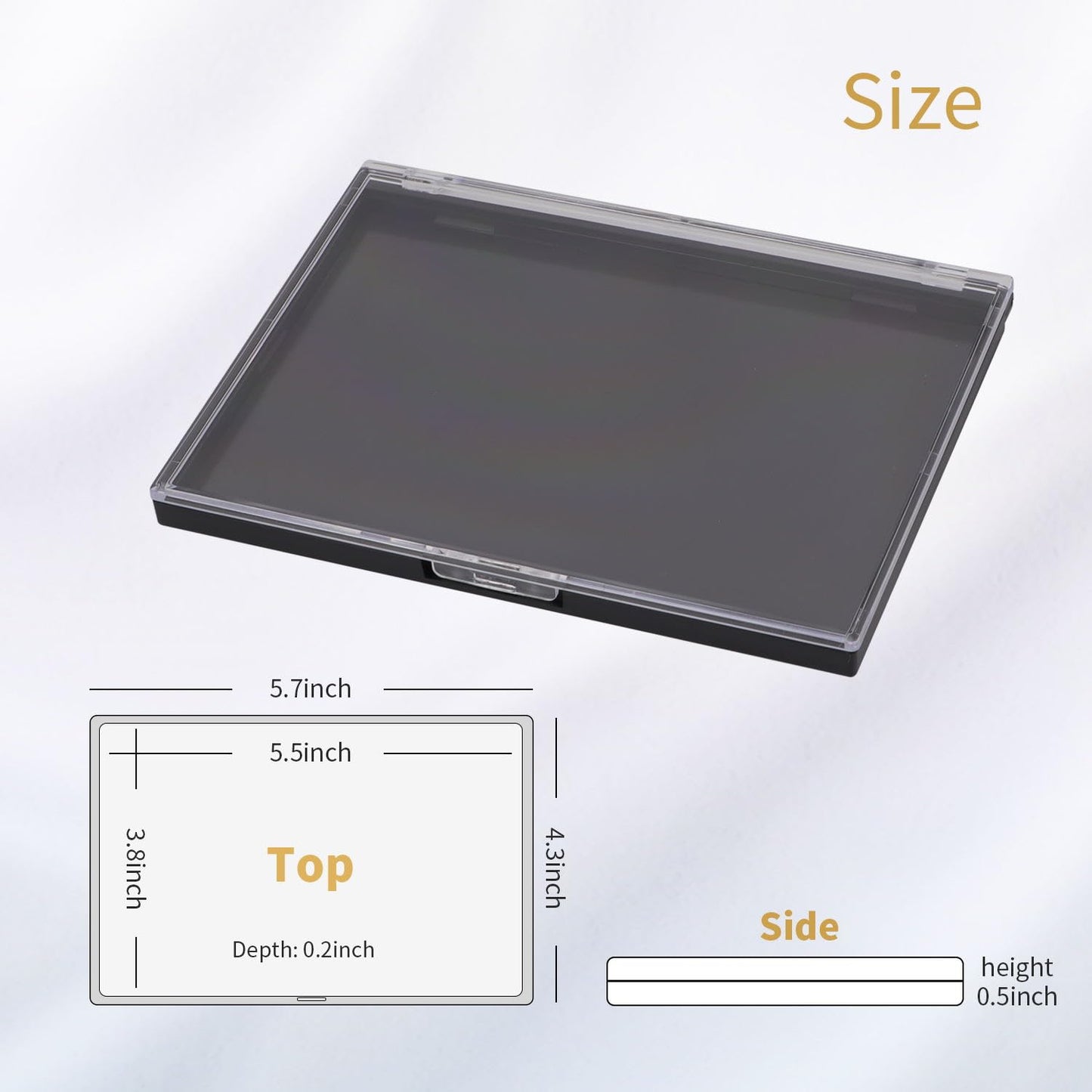 AJLTPA Magnetic Makeup Palette with Clear Top, Empty Eyeshadow Pan Dispensing Storage Box with 40Pcs Adhesive Metal Stickers for DIY Cosmetics Lipstick Blush Powder(Medium Palette - 5.7"x4.3")