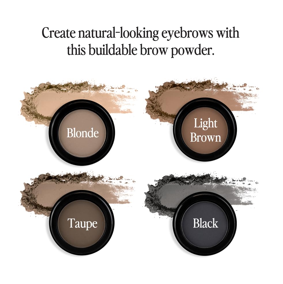 bdb Eyebrow Powder & Definer Brush - Long-Lasting, Fuller & Fluffier Brows, Spoolie for Precision, Soft & Natural, Raven Black
