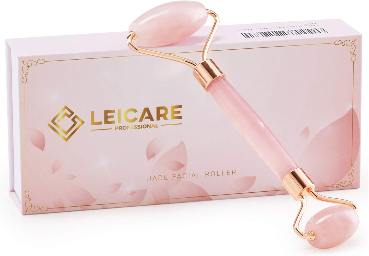 Jade Roller for Face - Rose Quartz Face Roller Skin Care - Stone Facial Roller, Face Massager for Women, Relieve Stress, Remove Wrinkles Eye Puffiness