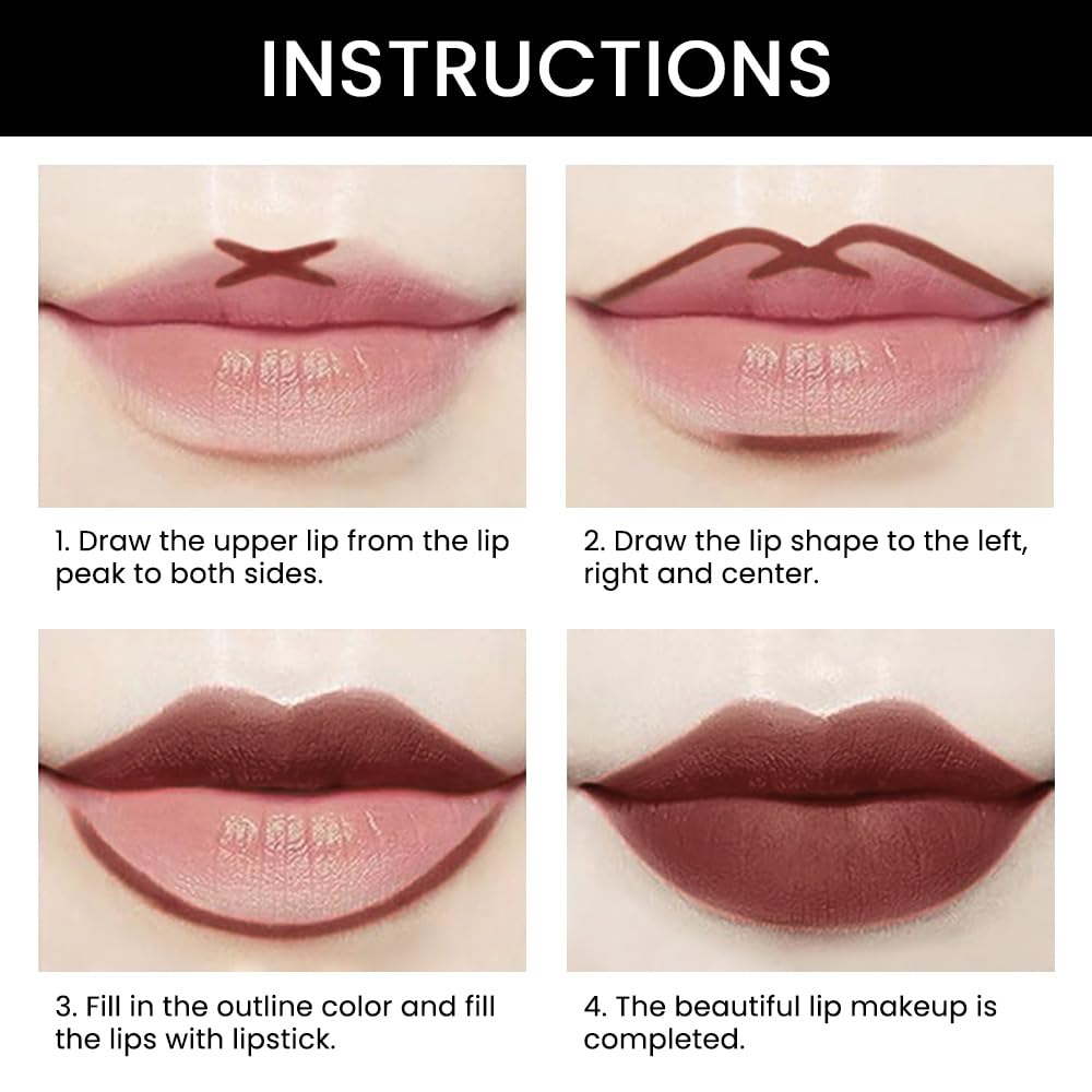 evpct 1Pcs Matte Lip Liner and Lipstick Combo Set Kit for Women, Magic Neutral Lipsticks 24 Hours Original Lipstick and Lips Liner Pencil Stain Gloss Makeup Long Lasting Waterproof,32# MORE TRUFFLE