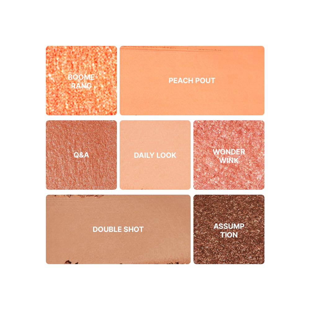 Espoir Real Eye Palette #1 Peachy Like (Warm Peach Color Filter) | Multi-Use Long-Lasting Colors with Sparkling Glitter for Eyeshadow Base and Cheeks Makeup