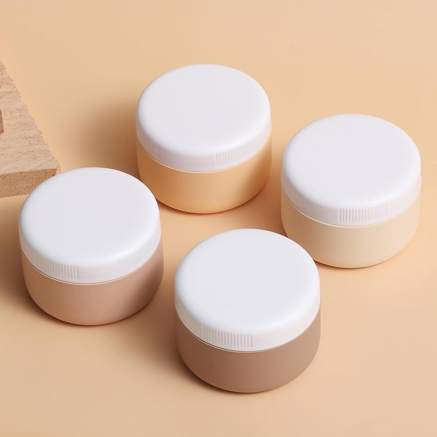 Travel Containers for Toiletries, Silicone Cream Jars BPA-Free, Leak-proof 2oz Travel Size Containers, Portable Size Silicone Jars with Lid for Cosmetic Face Hand Body Cream (4 Pack)