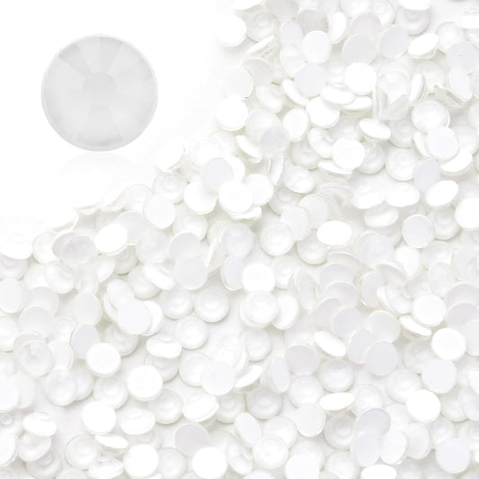 Neon White Flatback Rhinestones, Glass Rhinestones for Nail Art and Craft, Glue Fix, Loose Crystal Gemstones(Neon White, SS6, 1440pcs, 1.9-2.0mm)
