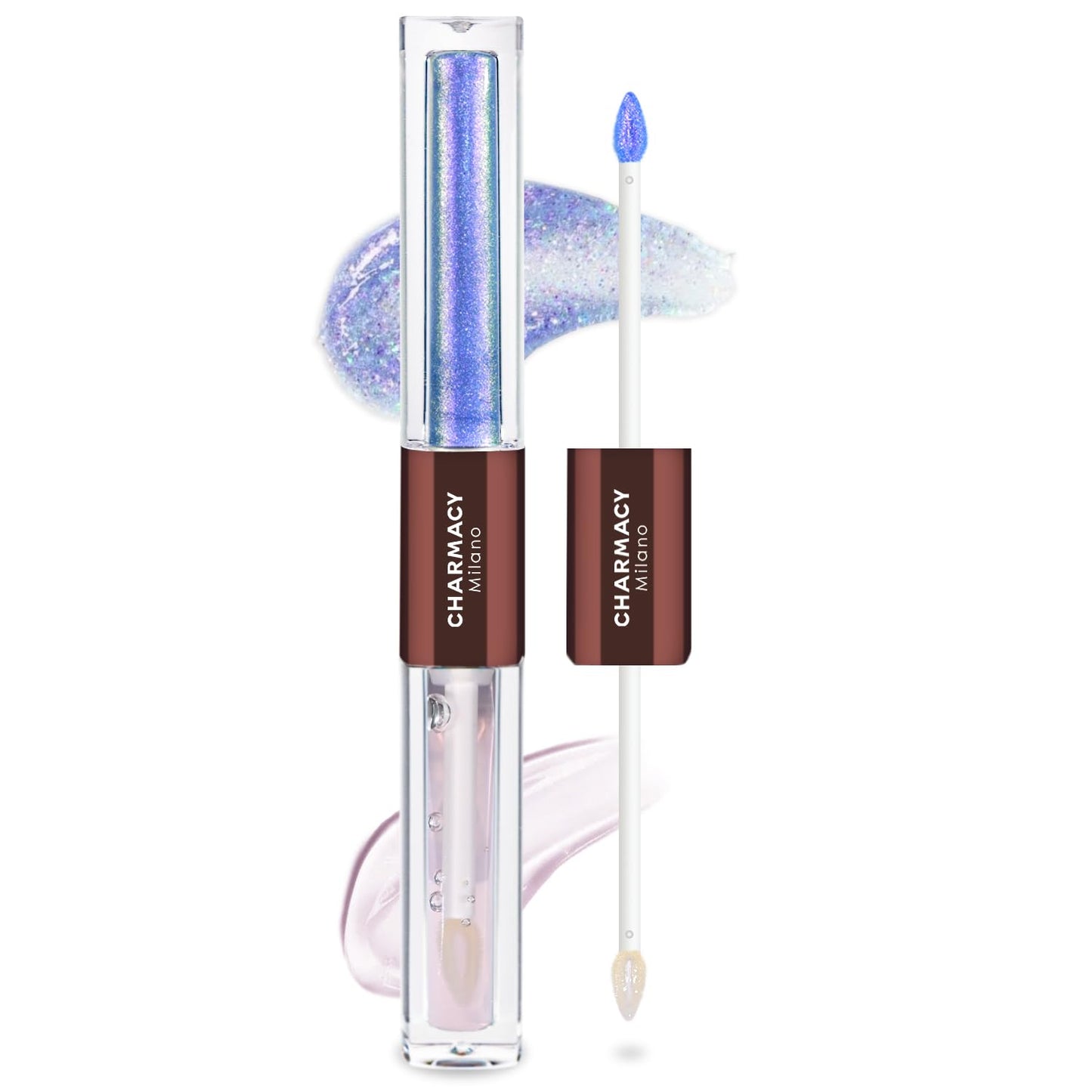 CHARMACY 2 In 1 Multichrome Moisturizing Lip Gloss, Double Head Liquid Lipstick, Mirror Waterproof Long Lasting No Fading Lip Balm, Hydrating Lip Plumper Waterlight Glossy Makeup #005