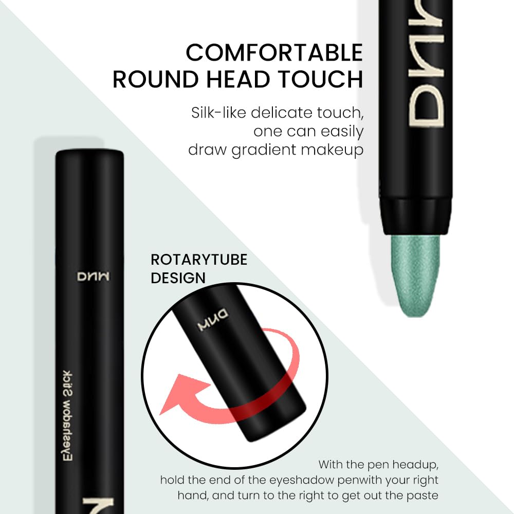 Kaely 2Pcs Cream Eyeshadow Sticks Set for Eyes Waterproof,Green Shimmer Eye shadow Stick Pencil Pen Bulk sombras en crema para ojos 34+34