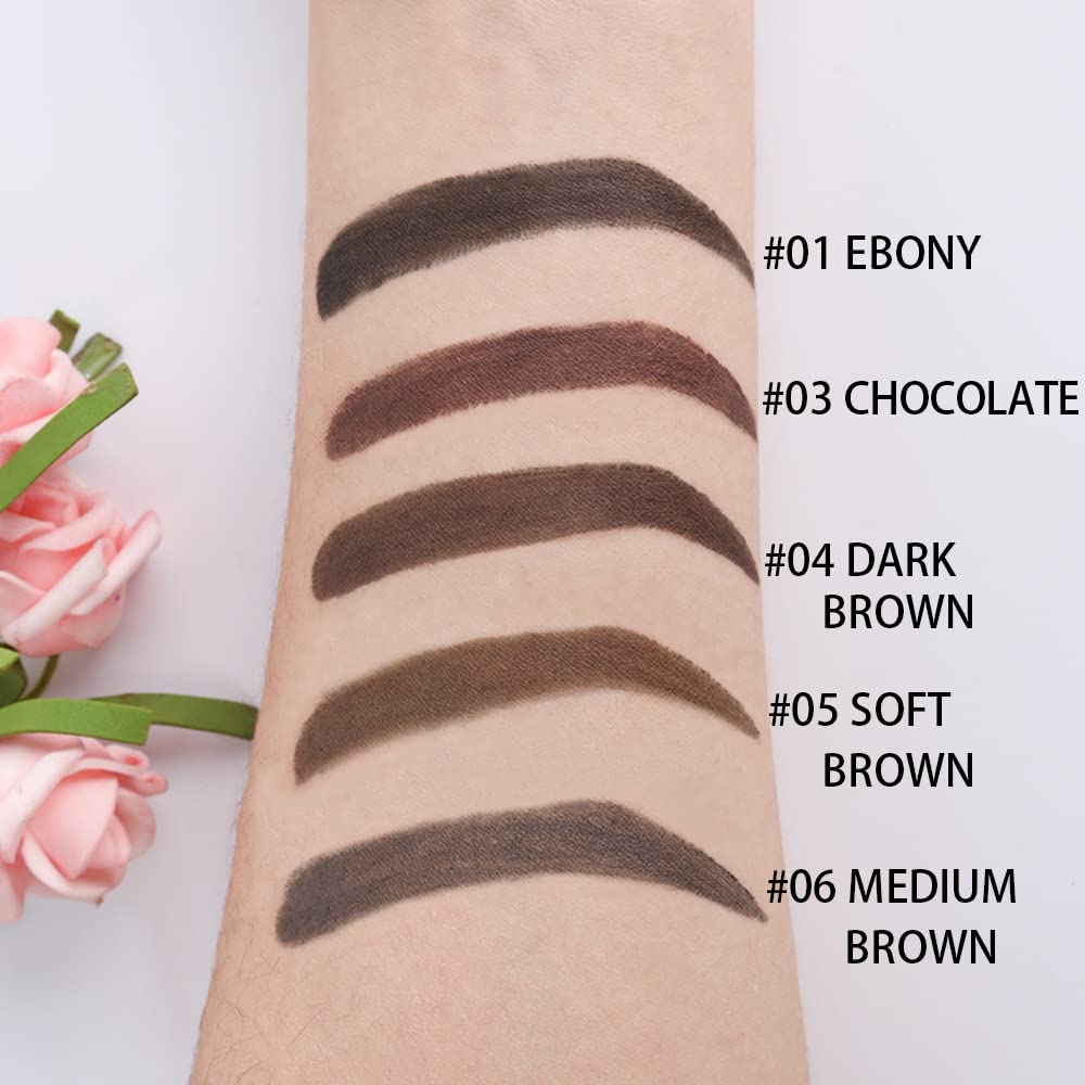 Medium Brown Eyebrow Powder Pomade Gel Shaper Makeup Kit with Dual-ended Brush, Eyebrow Stencil Kit for Women Shaping, Eye Brow Pomade Stencil Shaper Tinting kits for Women Long Lasting Waterproof