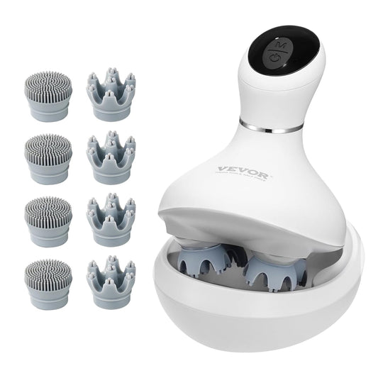 VEVOR Electric Cordless Hair Scalp Massager with Kneading 484 Massage Nodes, Handheld Portable Head Scratcher Massager for Deep Clean and Stress Relax, Gifts for Men Dad