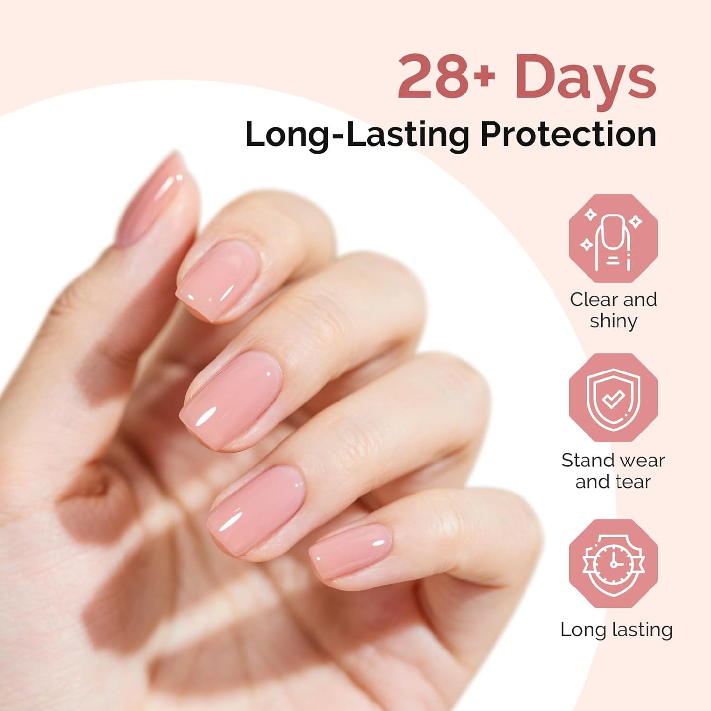 MelodySusie Base Coat Long Lasting Soak Off UV LED Nail Lamp Nail Polish Art Design Manicure Kit Perfect Gifts for Women Girls 1 Pcs 15ml