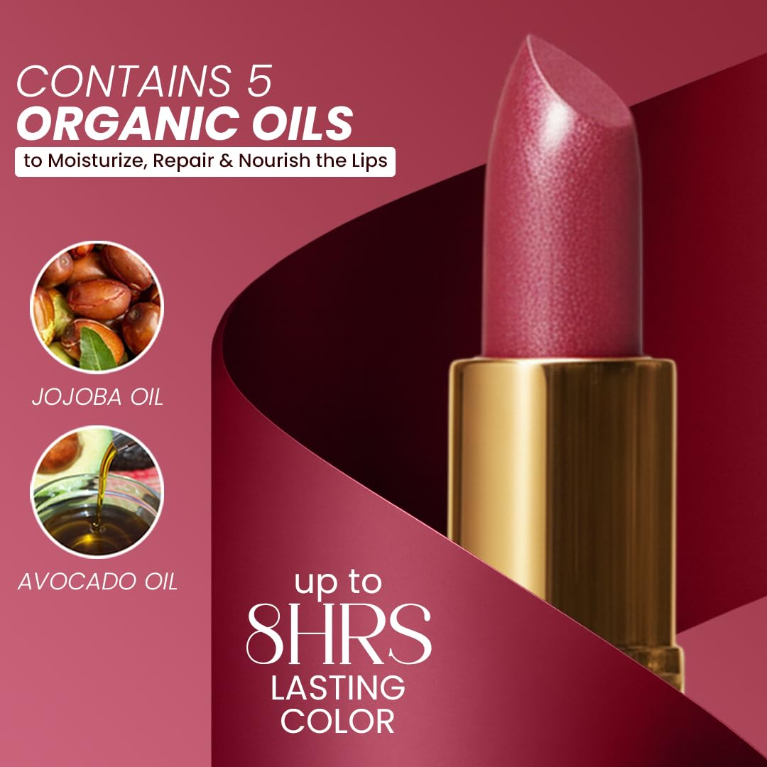 Essence Of Argan Precious Pink Lip Stick for Cracked and Dry Lips -100% Organic Shea Butter, Argan,Jojoba & Grapeseed Oil - Hydrating Long Lasting Lipstick - Deep Moisturizing Pink LipStick for Women