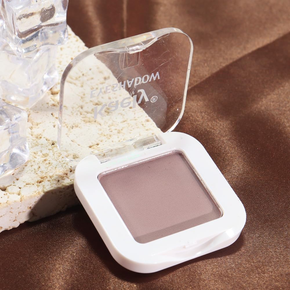Kaely Taupe Single Eyeshadow Makeup, Blendable Neutral Powder Eye Shadow for Older Women, Lavender Plum Purple Mauve Matte Eyeshadow Palette for Green Eyes Pigmented Waterproof, sombras para ojos, 05