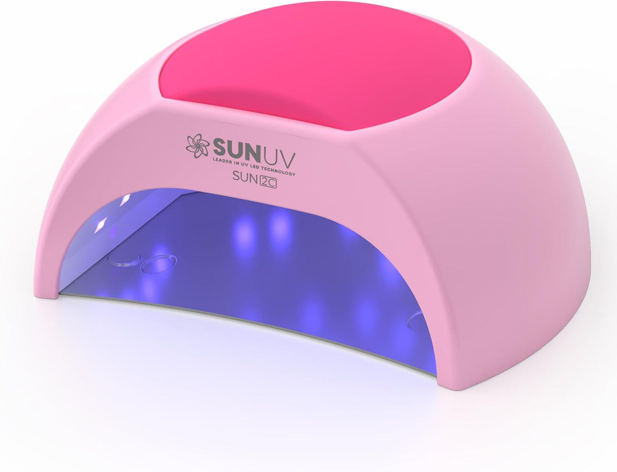 SUNUV UV LED Nail Lamp with 4 Timer Settings, 33 LEDs Nail Dryer Compatible with All Gel Polish, Auto Sensor Removable Base SUN2C Pink
