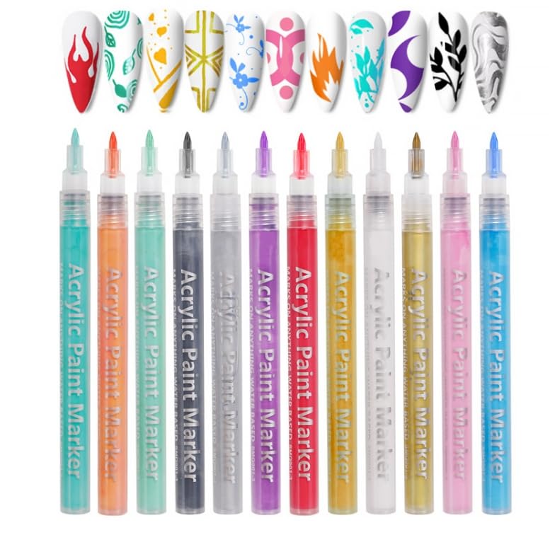 Nail Polish Pen, 1 PCS Nail Art Pen, Nail Pencil, DIY Drawing Painting Pen, for Nails DIY (Red)