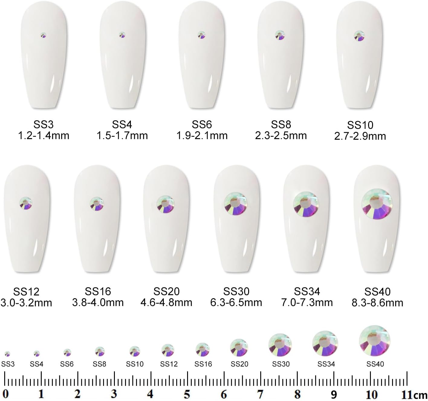 400PCS SS30 Flatback Rhinestones | 12-Facet Diamond-Cut Glass Gems for Nail Art, Clothing, DIY Crafts |Glue-On Decoration Stones with Silver Backing(Crystal AB)