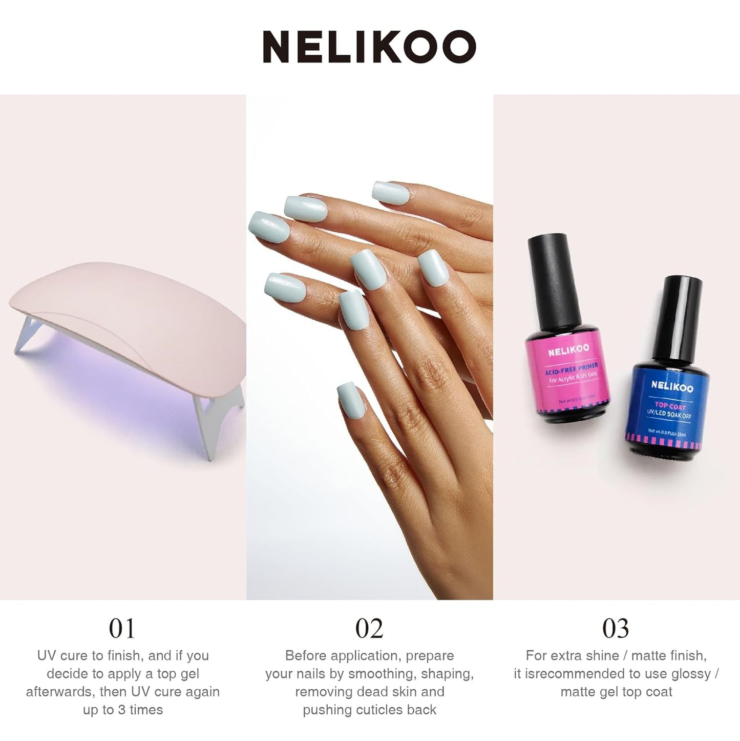 Semi Cured Gel Nail Strips, 20 PCS Gel Nail Stickers Work with UV Light, Gel Nail Wraps, Salon Quality & Easy to Use - Morandi Green