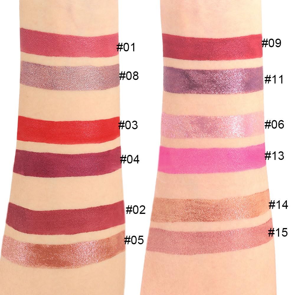 evpct 1Pcs Taupe Mauve Glitter Metallic Shimmer Diamond Lipstick Lip Gloss Stain Set for Women Long Lasting Waterproof, Mauve Purple Sparkle Glitter Matte long Wear Liquid Lipstick Lip Makeup Kit, 08#