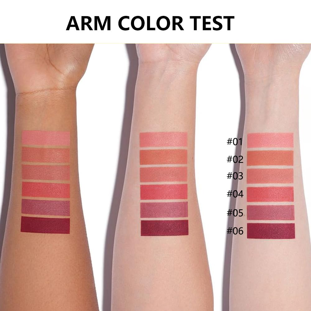 Matte Lipstick Crayon Set for Women, Mauve 24 Hour Lipstick Lip Liner Pencil, Neutral Lip Stick Lipliner Long Lasting Waterproof Smudge Proof, Vegan & Cruelty-Free, 05