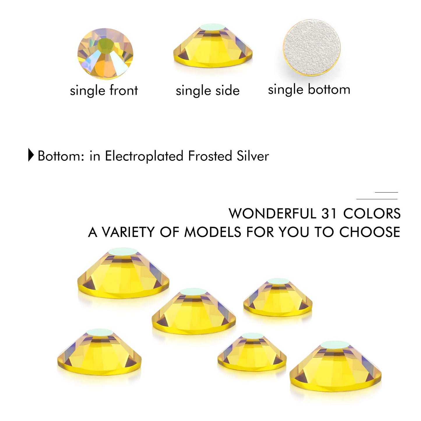 1440Pcs Lemon Ab Crystal Rhinestones,Glass Flatback Rhinestones Gemstones for Nail Face Makeup Art Crafts Clothes Decoration -(SS12,3.0mm,Lemon Ab)