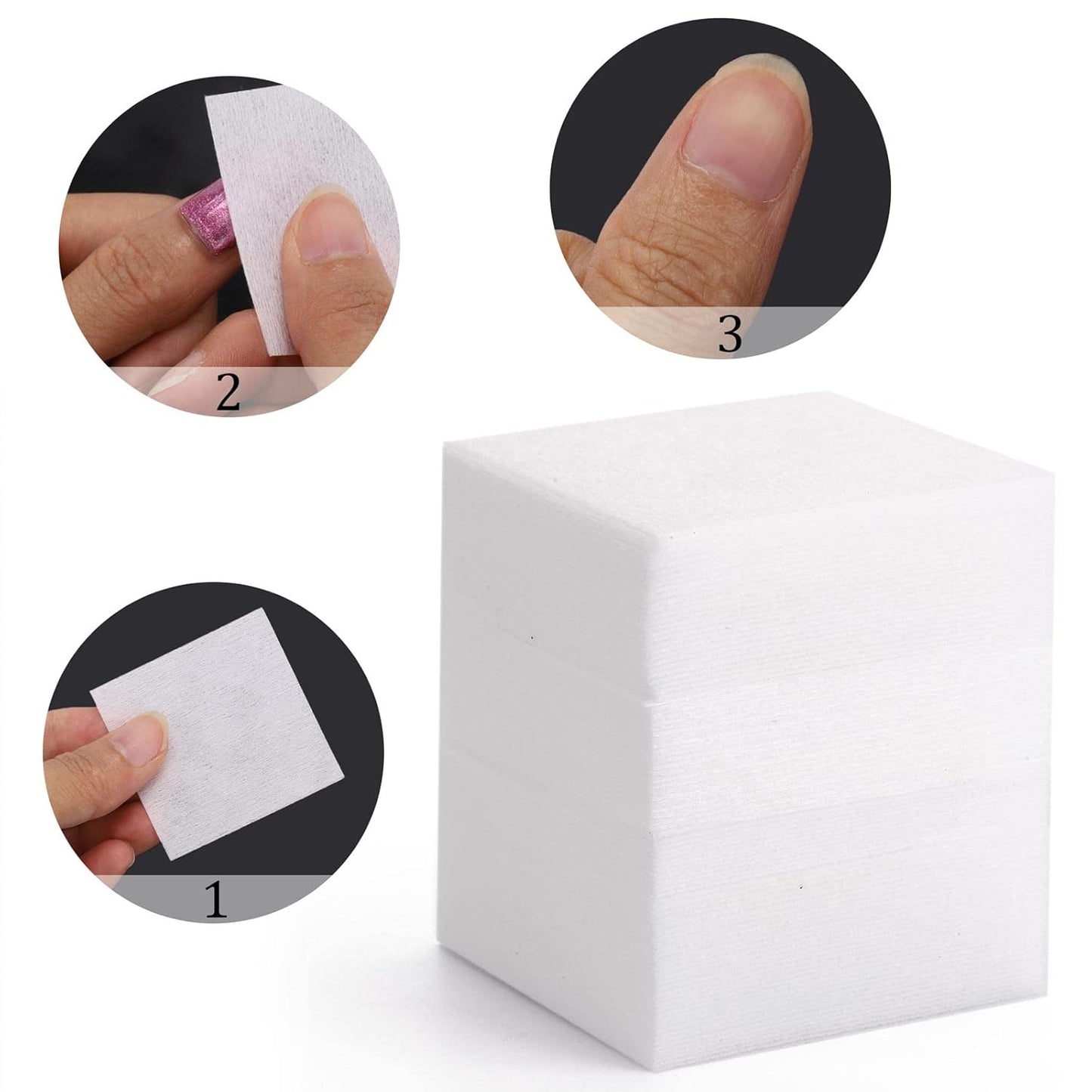2600 Pcs Lint Free Nail Wipes for Gel Nail Disposable Nail Polish Remover Wipes Cotton Pads White, 8 Pack