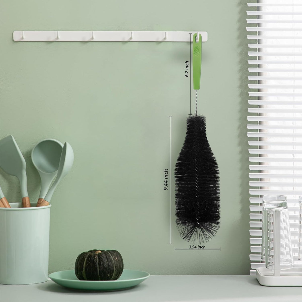 Bottle Brush, Bendable Long Handle Cleaner Brushes for Cleaning Neck Bottles, Baby Bottles, Water Bottles, Tumblers, Flask, Bird Feeder, Vase and Home Kitchen Sink Cleaning Brush
