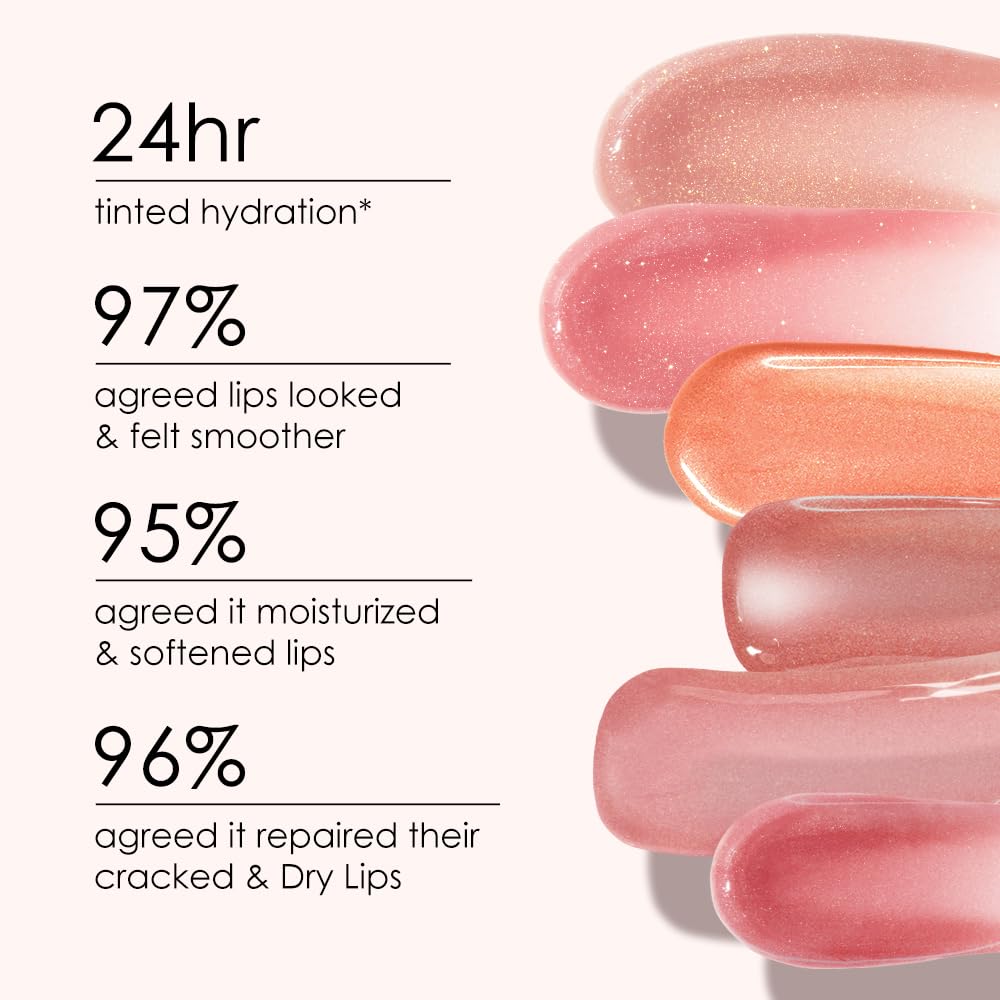 CATKIN Tinted Lip Balm Glitter Lip Stain Ultra Hydrating Lip Moistrurizer Lip Care with Vitamin E Nourishing For Cracked & Dry Lips 0.12 oz C09 Aurora - Light Pink