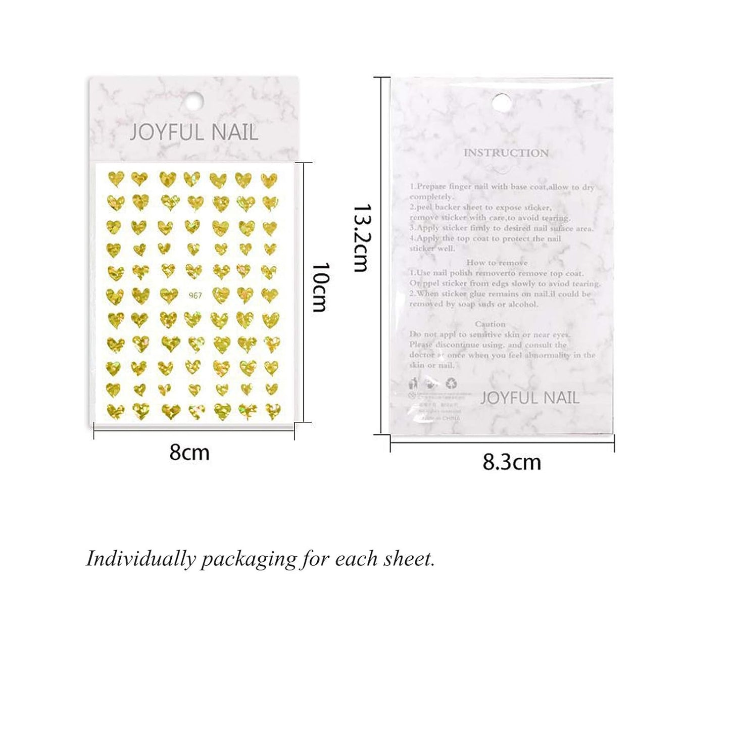 17 Large Sheets Nail Stickers Hearts Stars for Women Girls Kids - Self Adhesive Stars Hearts Nail Decals for Natural Fingernails and Acrylic Nails Nail Decor for Nail Art Design DIY Nail Decoration