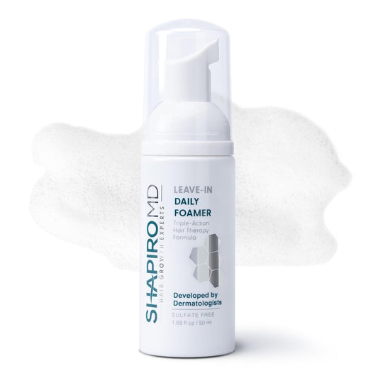 Shapiro MD Hair Growth Experts Leave-In Daily Foam, DHT Fighting Vegan Formula for Thinning Hair Developed by Dermatologists, Experience Healthier, Fuller & Thicker Looking Hair, 1 Month Supply