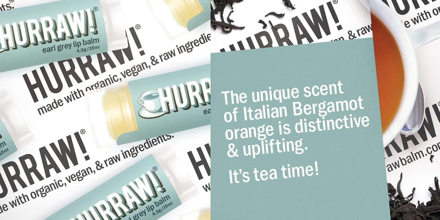 Hurraw! Coconut, Earl Grey, Mint Lip Balms, 3 Pack Bundle: Organic, Certified Vegan, Cruelty and Gluten Free. Non-GMO, 100% Natural Ingredients. Bee, Shea, Soy and Palm Free. Made in USA