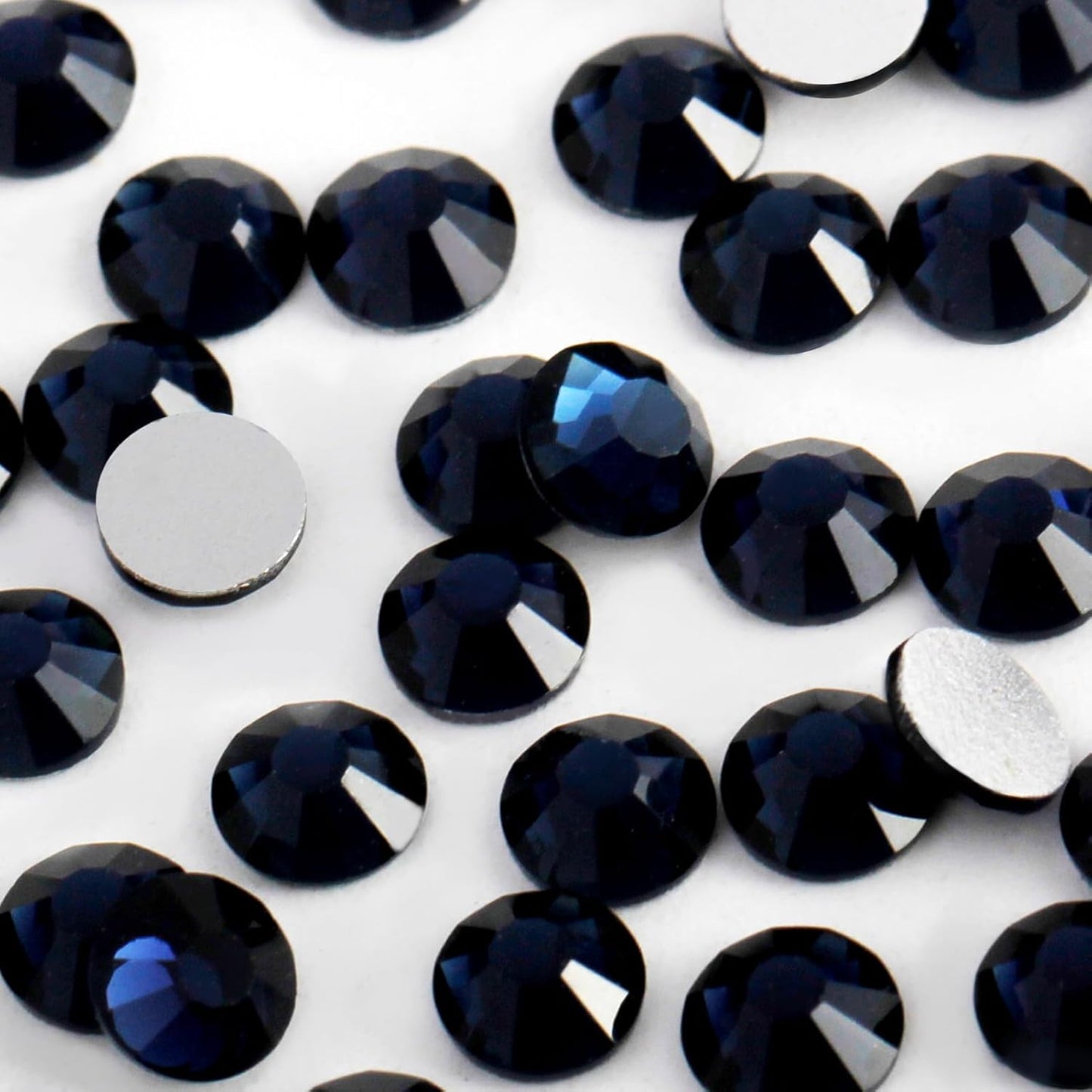 3000 PCS SS8 Flatback Rhinestones,12-Facet Diamond-Cut Glass Gems for Nail Art,Clothing,DIY Crafts,Glue-On Decoration Stones with Silver Backing,Montana