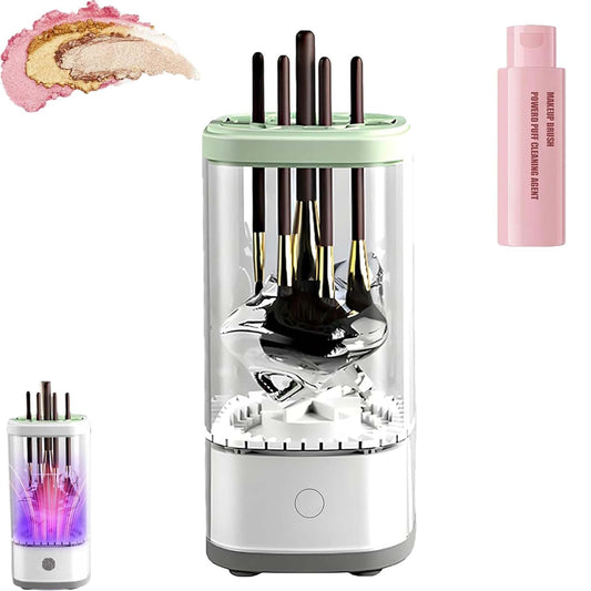 Wavearnn Electric Makeup Brush Cleaner,2025 upgrade 2-in-1 Electric Makeup Brush Automatic Cleaner,Efficient Deep Cleaning All Types Of Brushes,For All Types Of Brushes Set (Plug-in type,White)