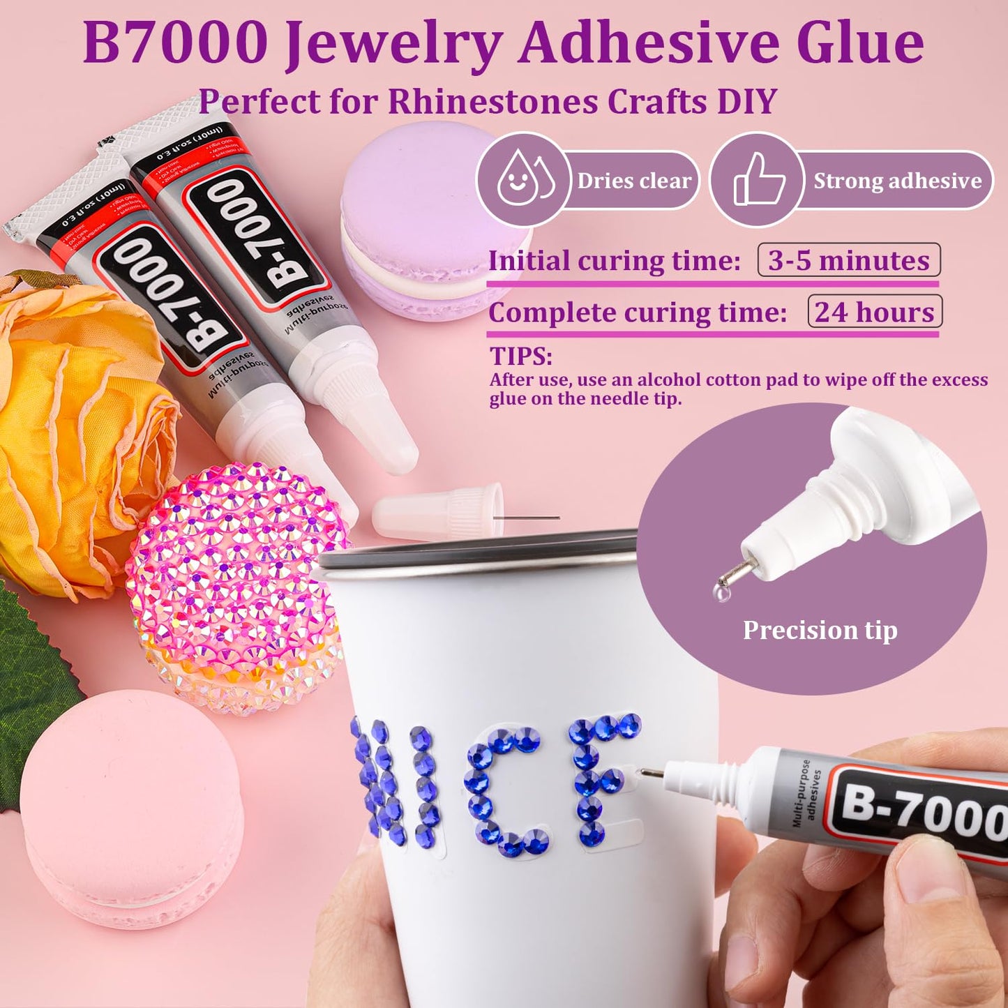 30000Pcs Royal Blue Rhinestones for Bedazzling with B7000 Jewelry Glue, Bedazzler Kit Flatback Gems, Resin Rhinestones for Crafting Crafts Clothing Shoes Fabric Nail Art Assorted Size 2/3/4/5/6mm