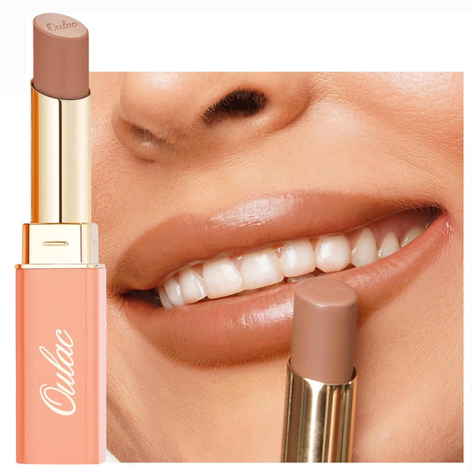 Oulac Color Rich Satin Lipstick - Light Brown Full Coverage Lip Color, Creamy Silky-Smooth, Moisturizing, Satin Matte Finish, Infused With Shea Butter, Vegan & Clean Beauty, 4g, SG10 Bailey