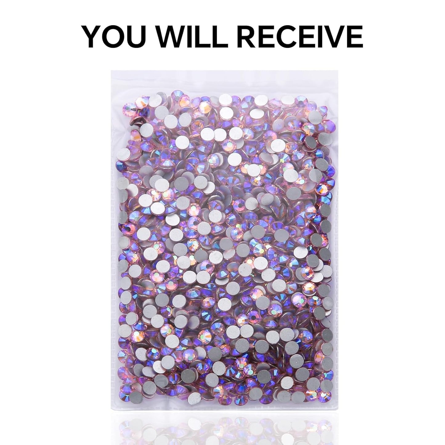 1440Pcs Pink AB Crystal Rhinestones,Glass Flatback Rhinestones Gemstones for Nail Face Makeup Art Crafts Clothes Decoration -(SS16,4.0mm,Pink AB)