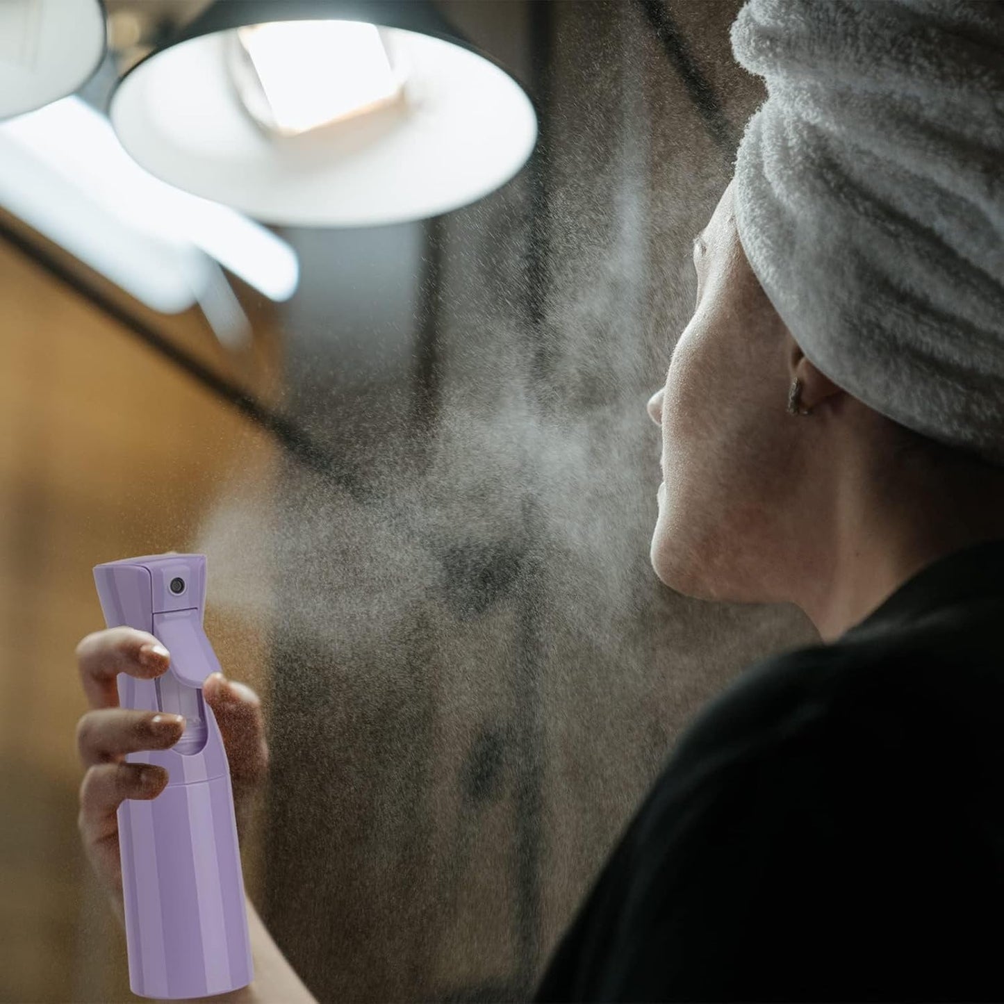 Spray Bottle for Hair (6.8OZ /200ML) Continuous Ultra Fine Mist Sprayer for Hair, Salons, Barber, Plants, Skin Care, Cleaning 1 Pack Purple
