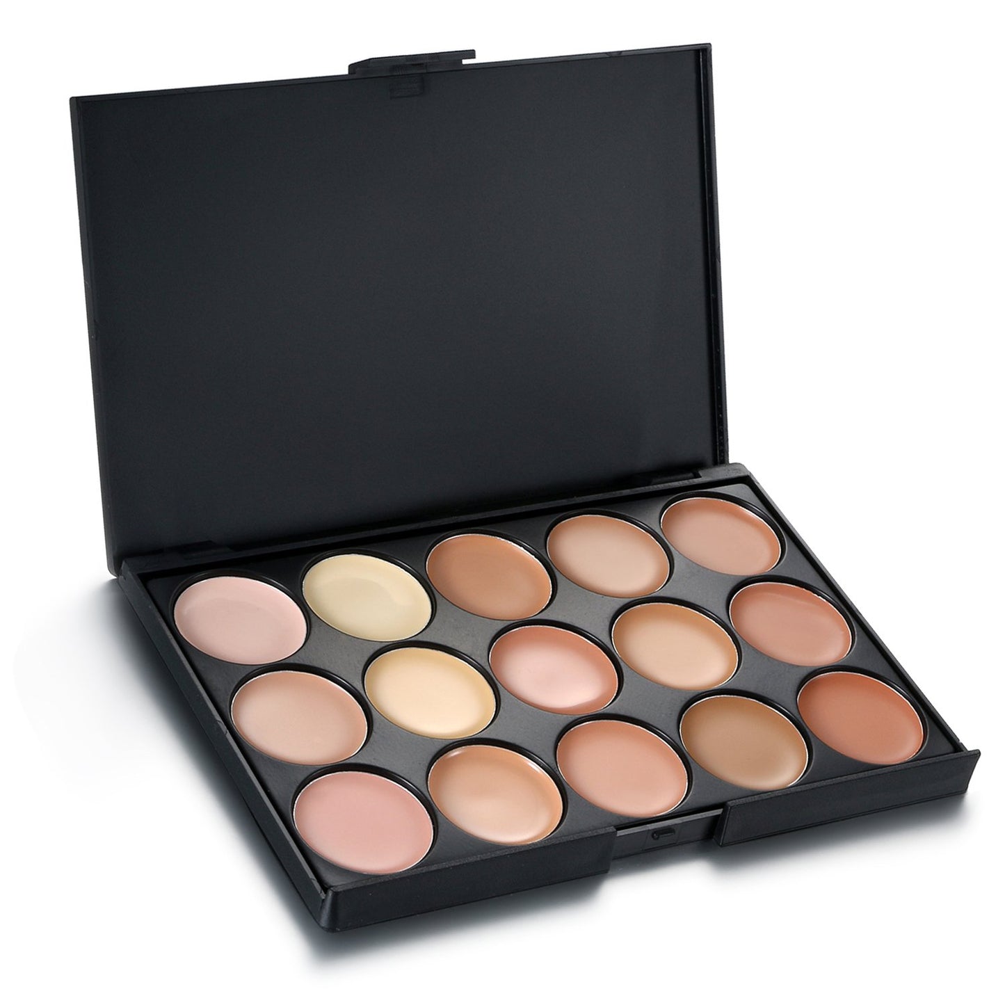 15 Colors Cream Foundation & Contour Palette, Professional Makeup Set, Multifunctional Concealer, Natural Finish, Full Coverage, All Skin Types, Unisex, Includes Storage Bag