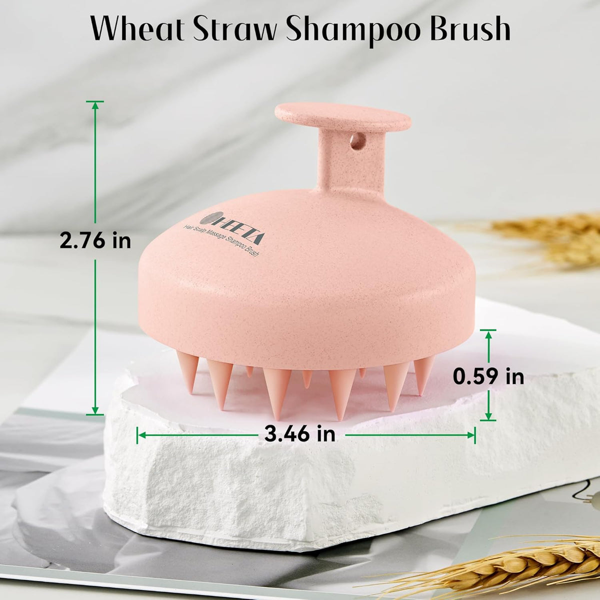 HEETA Scalp Scrubber Shampoo Brush, Scalp Massager Tool for Hair Growth, Soft Silicone Bristles for Dandruff Removal Wet Dry Use Women Men Kids Pet, Fit All Hair Types Care, Pink