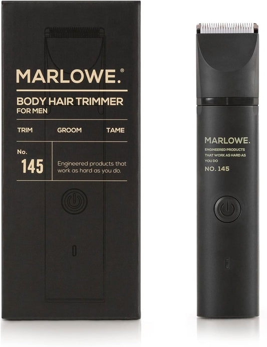 Marlowe. No. 145 Body Hair Trimmer for Men, Forest Black, Lightweight Waterproof Personal Groomer, Ceramic Blades, Adjustable Comb Lengths & Rechargeable Battery for Head to Toe Male Grooming