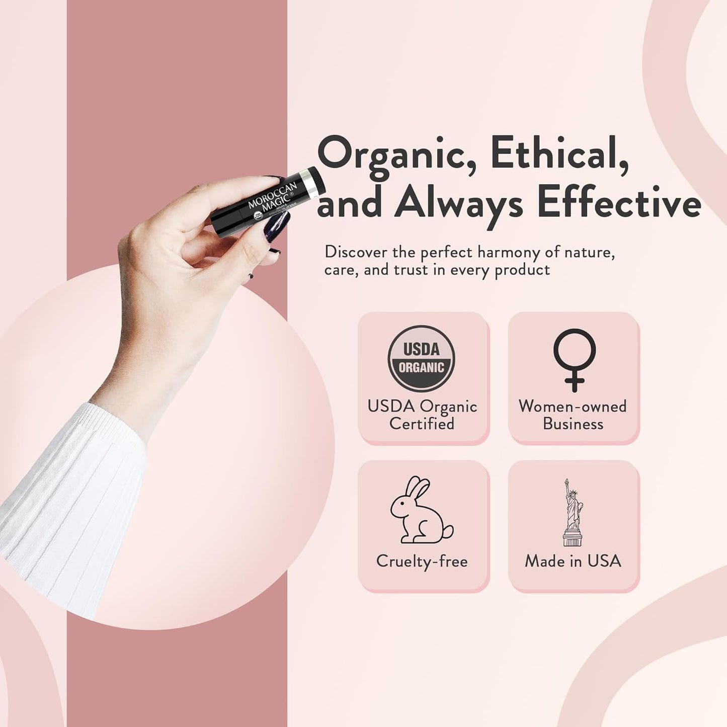 Moroccan Magic Organic Lemon Thyme Lip Balm 3 Pack | Ultra-Hydrating Argan & Essential Oil Lip Moisturizer + Vitamin E | Natural Chapstick for Dry Lips | Smooth, Non-Toxic | Organic Lip Balm