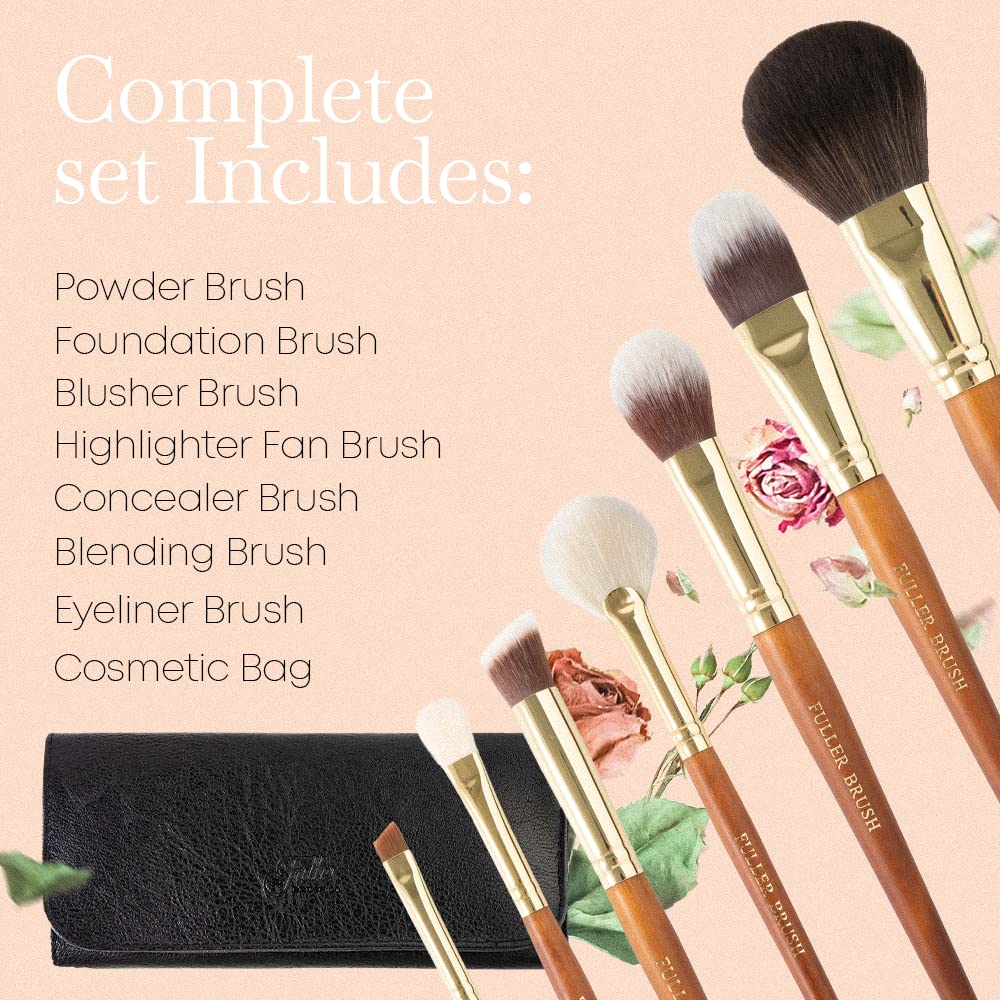 Fuller Cosmetic Brush & Bag Set (Set of 7 Brushes)