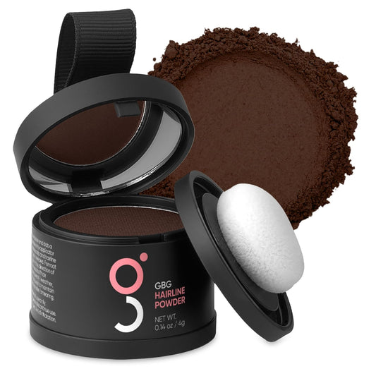 GBG Hairline Powder, Dark Brown - 48-Hour Coverage Root Touch Up Powder for Bald Spots, Instant Hair Loss Concealer & Brightening Highlights - Hair Fillers for Thinning Hair for Women & Men, 4g