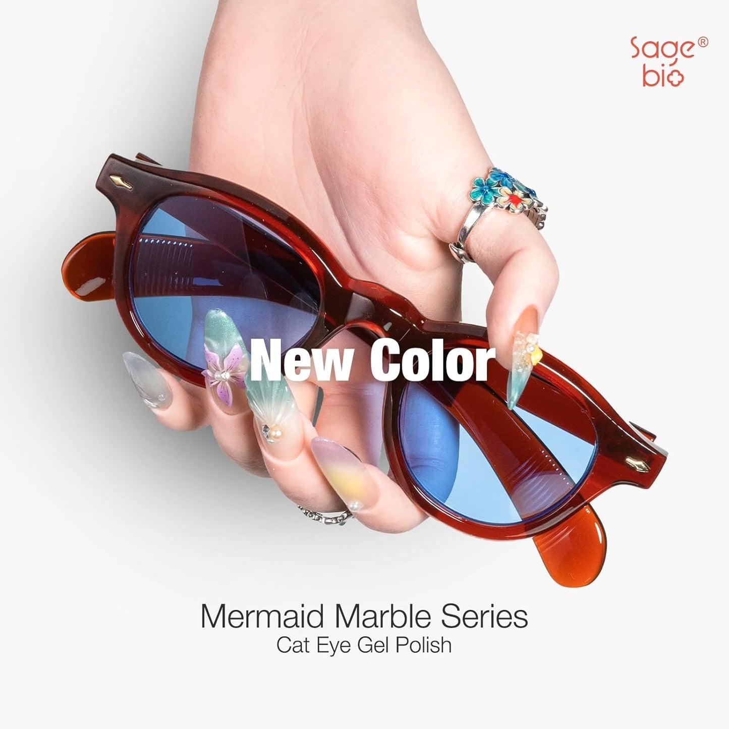 15ml Cat Eye Gel Nail Polish with Magnet Shimmer Glass Bead Effect 07