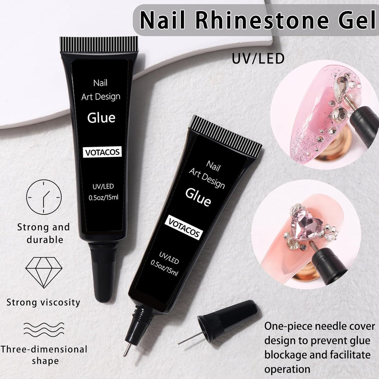 Nail Art Pearls with Rhinestones Glue Gel Flatback Pearls Nail Charms Luxurious Nails Supplies Accessories Gold Silver Gems Jewelry Pearl for Women Nails Design(Pink)